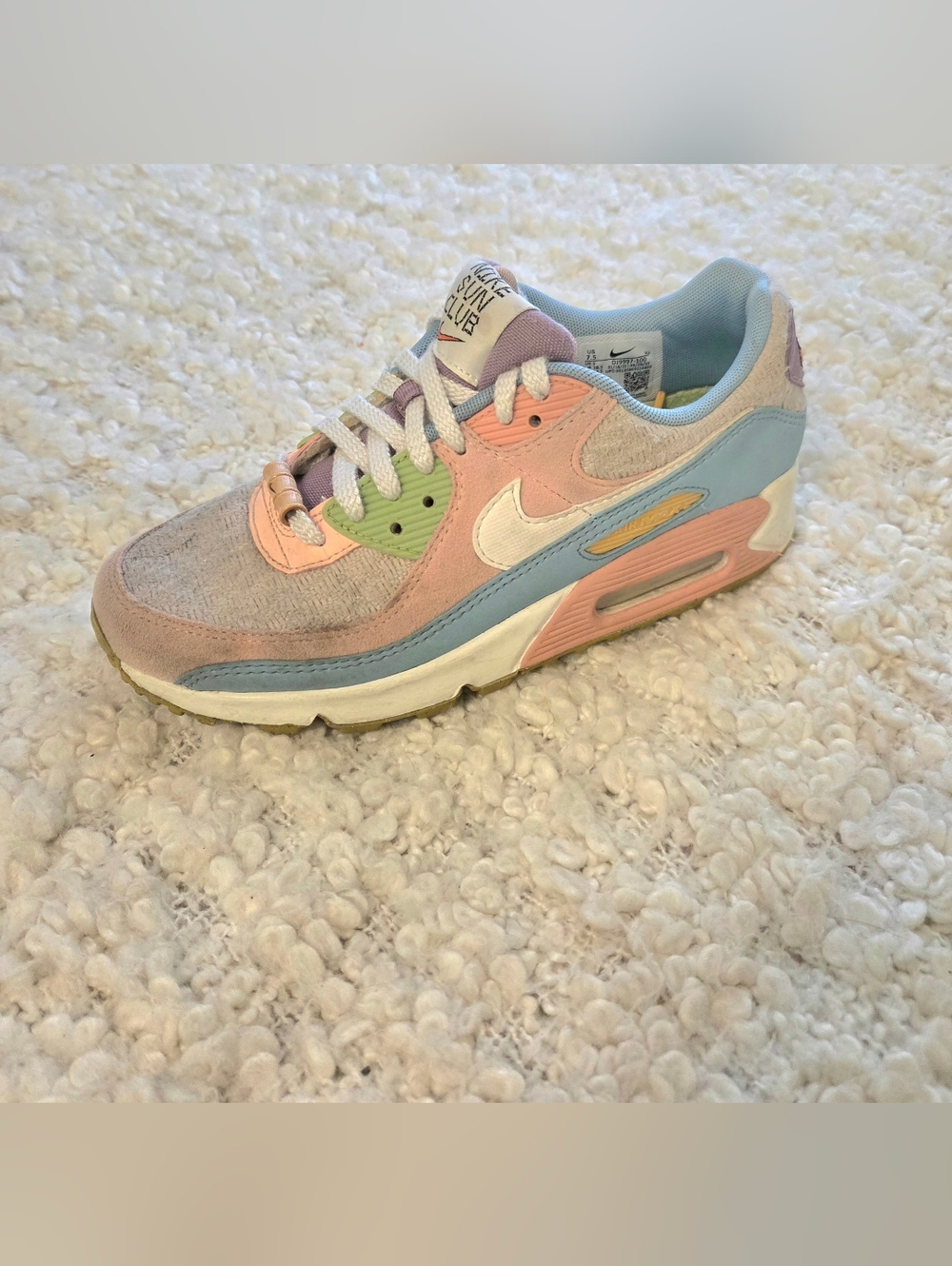 Nike Air Max 90 SE Sun Club Pastel Multicolor Womens Size 7.5 Sneaker DJ9997-100 - Picture 5 of 14